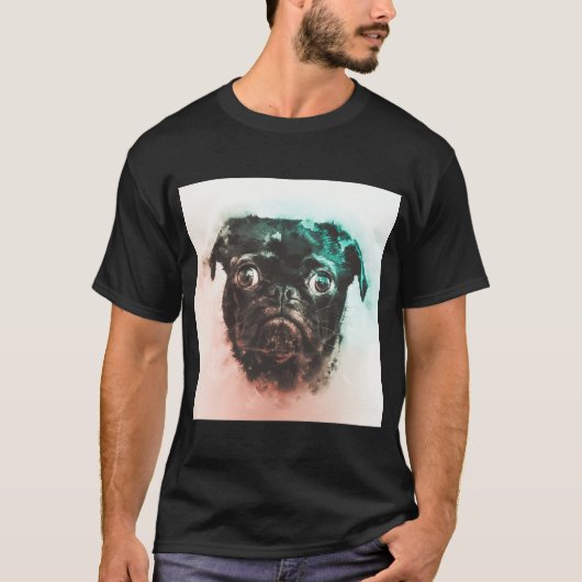 パグの絵 Tシャツ (正面)