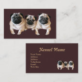 パグの繁殖動物の名刺 名刺 (正面/裏面)