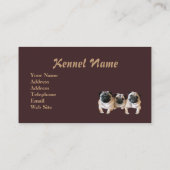 パグの繁殖動物の名刺 名刺 (裏面)