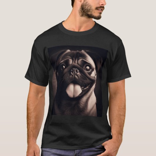 パグの肖像画 2 Tシャツ (正面)