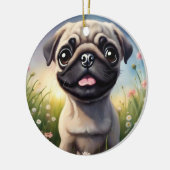 パグの花 セラミックオーナメント (左)