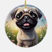 パグの花 セラミックオーナメント (裏面)