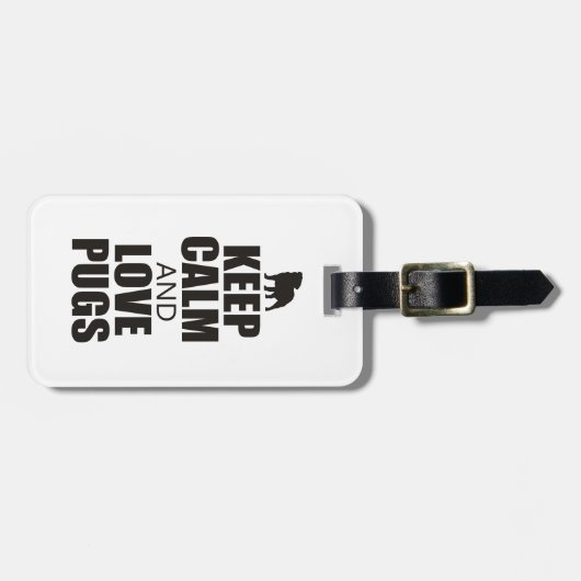 パグの荷物のラベル ラゲッジタグ (正面横)