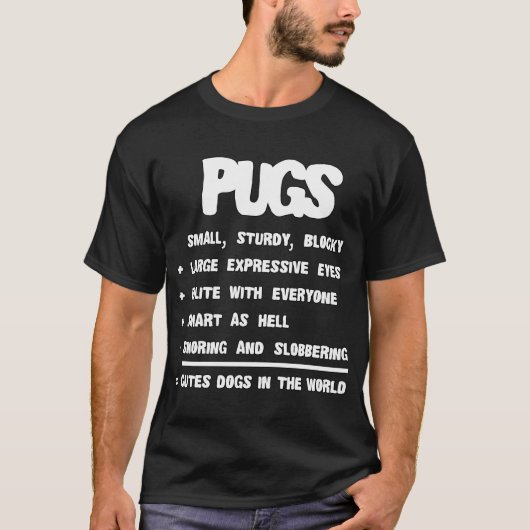 パグの豆知識 愛犬家 Tシャツ (正面)
