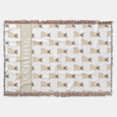 パグの赤ちゃんのためのオーダーメイドブランケット スローブランケット (正面)