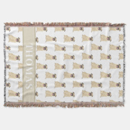 パグの赤ちゃんのためのオーダーメイドブランケット スローブランケット