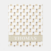 パグの赤ちゃん用オーダーメイドブランケット フリースブランケット (正面)