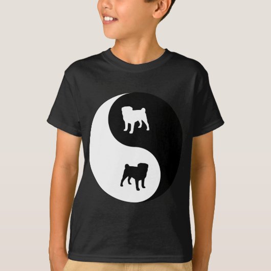 パグの陰陽 Tシャツ (正面)