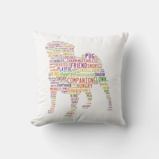 パグの雲の枕 クッション (正面)