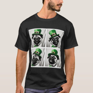 パグの面白いセントパトリックデーのフォトブース アイルランド犬 Tシャツ