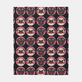 パグの頭部のフリースのブランケット フリースブランケット