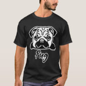 パグの頭 Tシャツ (正面)