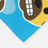 パグの顔文字のEmojiパターン愛笑いのキスのカッコいい フリースブランケット (角)