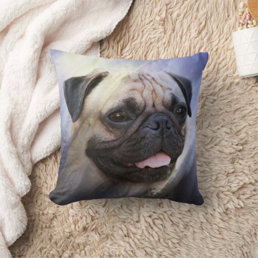 パグの顔 クッション (ブランケット)