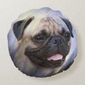 パグの顔 ラウンドクッション (裏面)