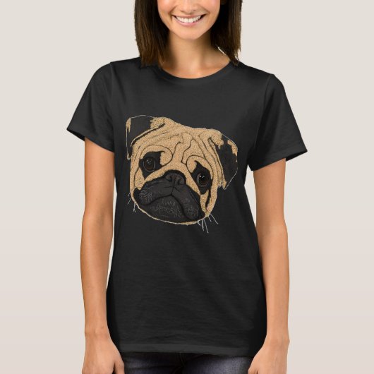 パグの顔 Tシャツ (正面)