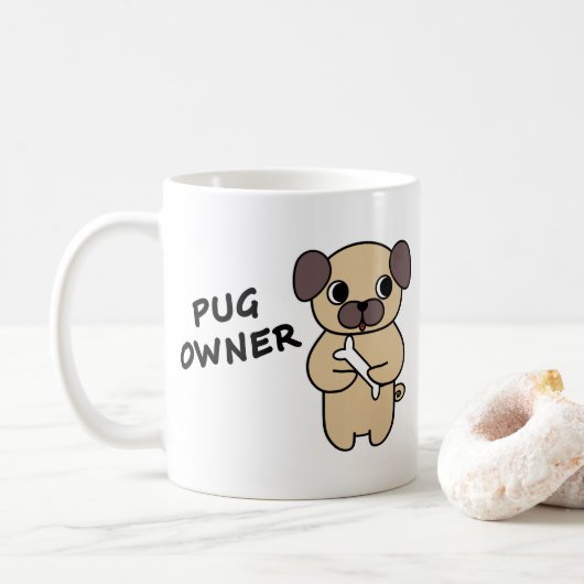 パグの飼い主 コーヒーマグ コーヒーマグカップ (ドーナツ)