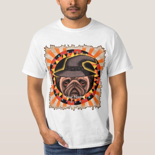 パグの魔女 Tシャツ (正面)