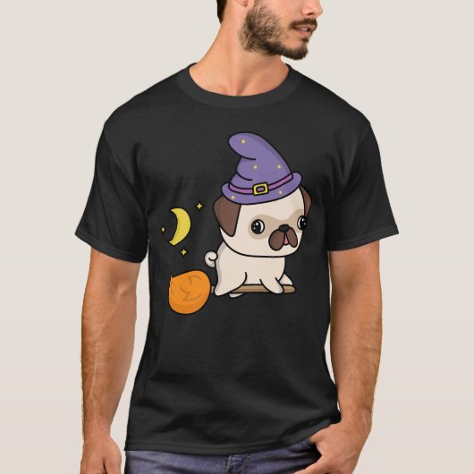 パグの魔女Tシャツ Tシャツ (正面)