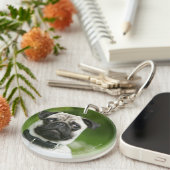 パグのheadshot キーホルダー (正面右)