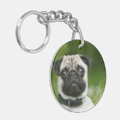 パグのheadshot キーホルダー (正面左)