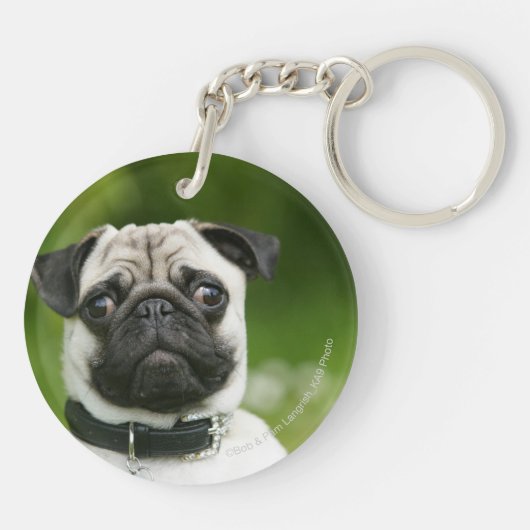 パグのheadshot キーホルダー (裏面)