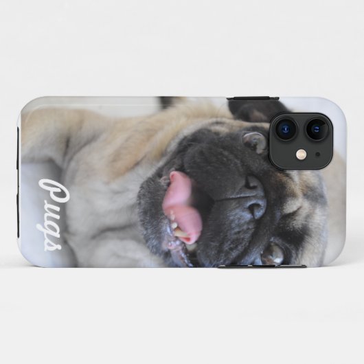 パグのiPhoneの場合 Case-Mate iPhoneケース (裏面(横))