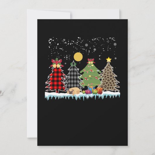 パグはクリスマスシーズンに寝る 招待状 (正面)
