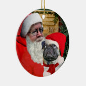 パグはサンタのオーナメントを調べます セラミックオーナメント (右)