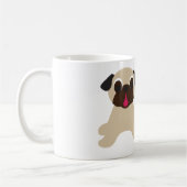 パグは大きい犬、小さい体の子鹿のパグのマグです コーヒーマグカップ (左)