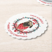 パグは自分に小さなメリークリスマスを持っている ペーパーコースター (アングル)