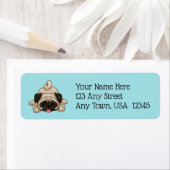 パグよくはしゃぐパピー差出人住所ラベル ラベル (インサイチュ)