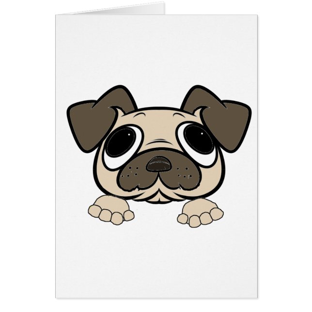 パグをかいま見ている子鹿 (正面)