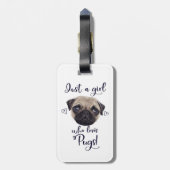 パグを愛するちょうど女の子 ラゲッジタグ (裏面縦)
