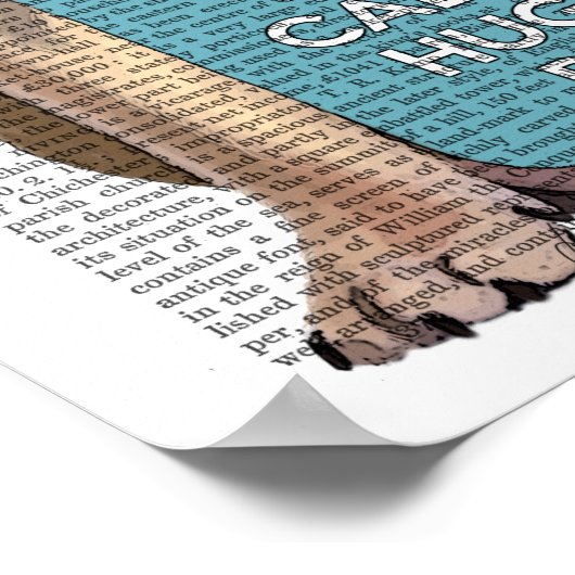 パグを抱く ポスター (角)