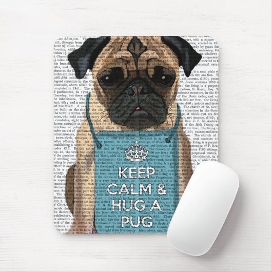 パグを抱く マウスパッド (マウス)