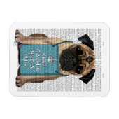 パグを抱く マグネット (横)