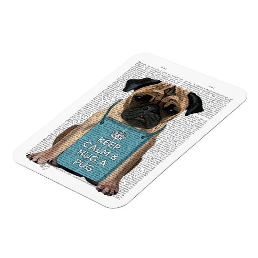 パグを抱く マグネット (左側)