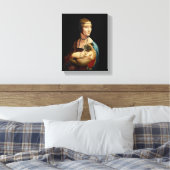 パグを着た女性 キャンバスプリント (インサイチュ (寝室))