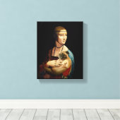 パグを着た女性 キャンバスプリント (インサイチュ (ウッドフロア))