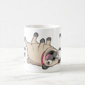 パグを見てパグの盛り土が幸福とのあって下さい コーヒーマグカップ (中央)