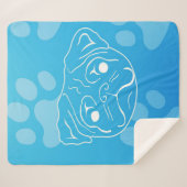 パグイラストレーション毛布 シェルパブランケット (正面(横))