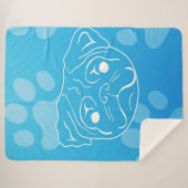 パグイラストレーション毛布 シェルパブランケット (正面(横))