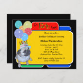 パグインア誕生日ハット誕生日バーカー 招待状 (正面/裏面)