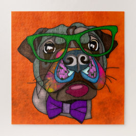 パグインサングラス醜い顔ジグソーパズル ジグソーパズル