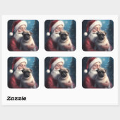 パグウィズサンタクロースフェスティバルクリスマス スクエアシール (シート)