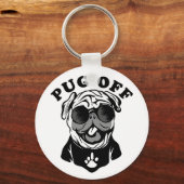 パグオフ | Pugおもしろい愛好家のためのPunユーモア キーホルダー (正面)