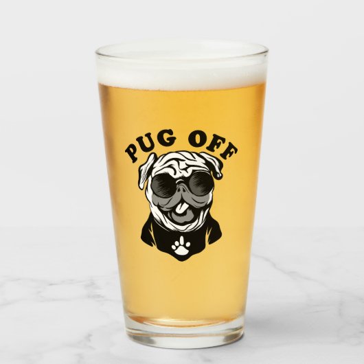 パグオフ | Pugおもしろい愛好家のためのPunユーモア タンブラーグラス (ドリンク正面)