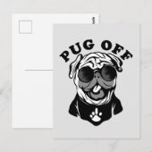 パグオフ | Pugおもしろい愛好家のためのPunユーモア ポストカード (正面/裏面)