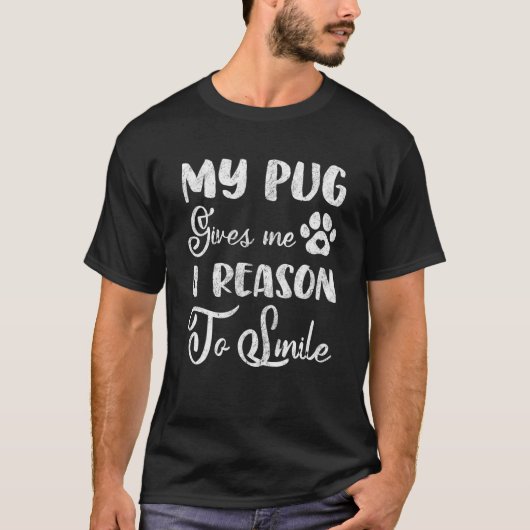 パグオーナクールーことわざパグスマイル Tシャツ (正面)